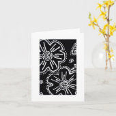 Carte noire et blanche de fleur (Fleur jaune)