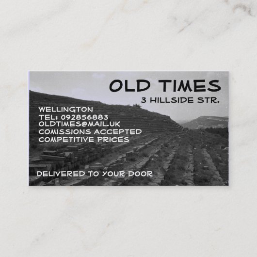 Carte noire et blanche de profil d'affaires de vue (Devant)