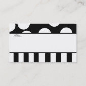 Carte noire et blanche de profil de point de polka (Dos)