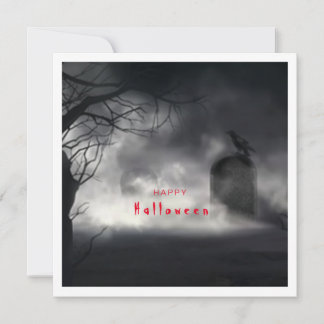 Carte noire et blanche Halloween