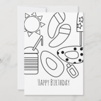 Carte noire et blanche pour anniversaire d'été