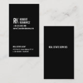 Carte noire et blanche simple moderne (Devant / Derrière)