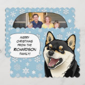 Carte noire et bronzage de Joyeux Noël de Shiba (Devant / Derrière)