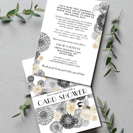 Carte noire et dorée pour un anniversaire marquant