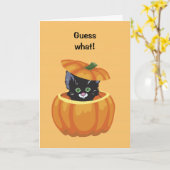 Carte noire mignonne de Halloween de citrouille de (Fleur jaune)