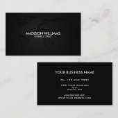 Carte noire moderne unique élégante (Devant / Derrière)