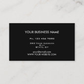 Carte noire moderne unique élégante (Dos)