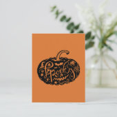 Carte noire Orange Citrouille Halloween (Debout devant)
