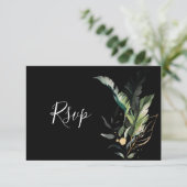 Carte noire RSVP Wild Tropical Foliage Wedding (Debout devant)