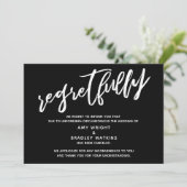 Carte noire simple de mariage annulé avec regret (Debout devant)