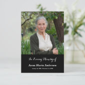 Carte noire simple Merci funéraire photo (Debout devant)