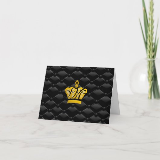 Carte noire tuftée de couronne décorée d'un (Devant)