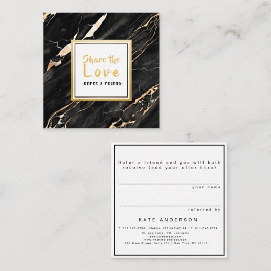 Carte noire unique de référence de client de (Devant / Derrière)