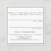 Carte noire unique de référence de client de (Dos)