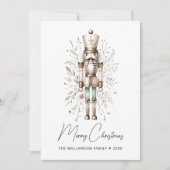 Carte Noisette de Noël Rose & Or (Devant)