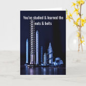 Carte Noix et boulons, félicitations - (Fleur jaune)