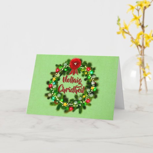 Carte Nollaig Chridheil Écossais voeux de Noël (Fleur jaune)
