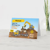 Carte Nom 11e anniversaire chantier de construction (Devant)