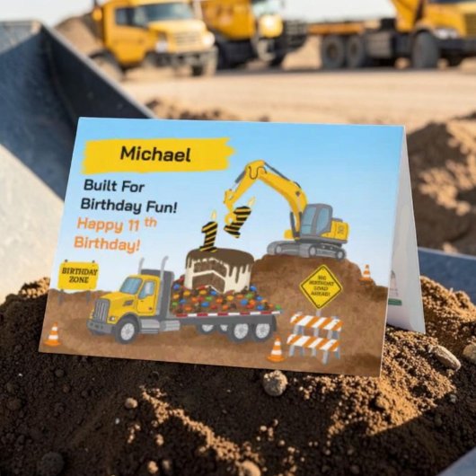 Carte Nom 11e anniversaire chantier de construction