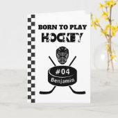 Carte Nom Age Jersey Numéro Sentiment Hockey Sport (Fleur jaune)
