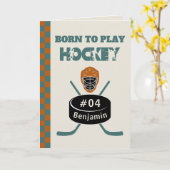 Carte Nom Age Jersey Numéro Sentiment Hockey Sport (Fleur jaune)