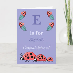 Carte Nom alphabétique nouveau bébé mignon ladbirds viol