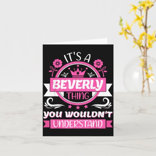 Carte Nom Beverly _ C'est une chose Beverly _ Beverly  (Fleur jaune)