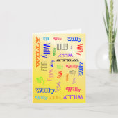 Carte Nom Collage Personnalisé Jaune (Devant)