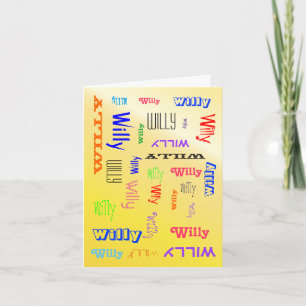 Carte Nom Collage Personnalisé Jaune