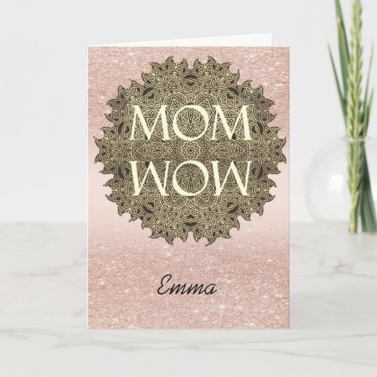 Carte Nom customisé MOM WOW Mandala Salutation esthétiqu (Devant)