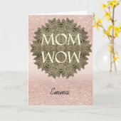 Carte Nom customisé MOM WOW Mandala Salutation esthétiqu (Fleur jaune)
