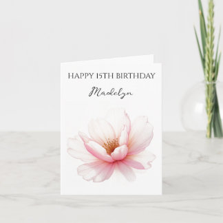 Carte Nom d'âge personnalisé Cerise en fleurs Anniversai