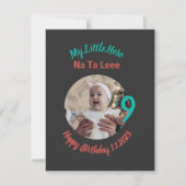 Carte Nom d'anniversaire customisé avec photo (Devant)