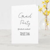 CARTE NOM DATE WEEK-END FÊTE DE FIN D'ÉTUDES SIMPLE ÉLÉG (Fleur jaune)