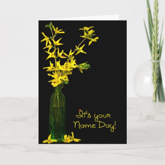 Carte Nom Day Forsythia Bouquet (Devant)