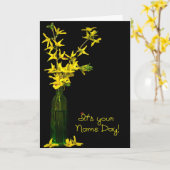 Carte Nom Day Forsythia Bouquet (Fleur jaune)
