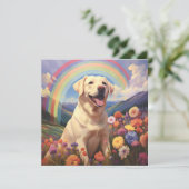Carte Nom de chien Pont Mémorial Arc-en-ciel Lab jaune b (Debout devant)