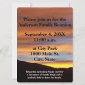 Carte Nom de famille Bingo et Reunion Sunset Photo (Dos)