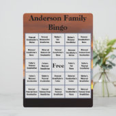 Carte Nom de famille Bingo et Reunion Sunset Photo (Debout devant)