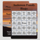 Carte Nom de famille Bingo et Reunion Sunset Photo (Devant / Derrière)