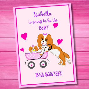 Carte Nom de grande sœur Cavalier King Charles Spaniel