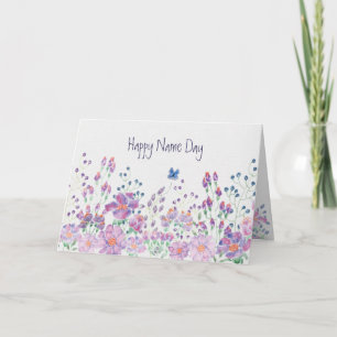 Carte Nom de la Fête des Prénoms Floral