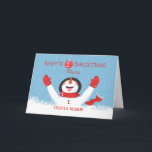 Carte Nom de la nièce Christmas Snowman<br><div class="desc">Sur cette carte vous pouvez faire imprimer le nom de votre nièce sur la couverture avec l’option de personnalisation que nous avons mis sur cette carte. Elle sera vraiment ravie quand elle se repenchera des années après sur cette carte mignonne pour la saluer lors de sa première fête de Noël....</div>