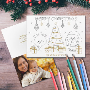 Carte Nom de la photo de Noël Couleur personnalisée Amus