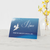 Carte Nom de la société Elegant Peace on Blue Christmas (Fleur jaune)