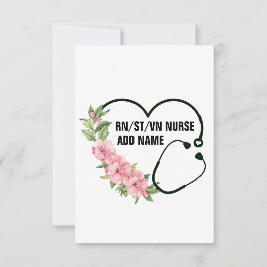 Carte Nom de l'infirmière étudiante-inscrite-ancienne (Devant)