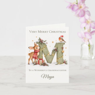 Carte Nom de Noël personnalisé – Lettre M