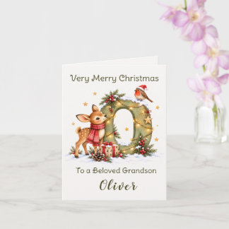 Carte Nom de Noël personnalisé – Lettre O
