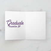 Carte nom de remise des diplômes violet simple minimal s (Intérieur)