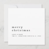 Carte Nom de texte minimal Joyeux Noël blanc (Devant)